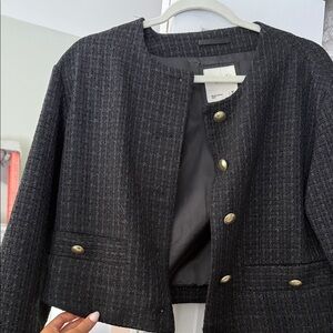 Abercrombie & Fitch Black Textured Blazer